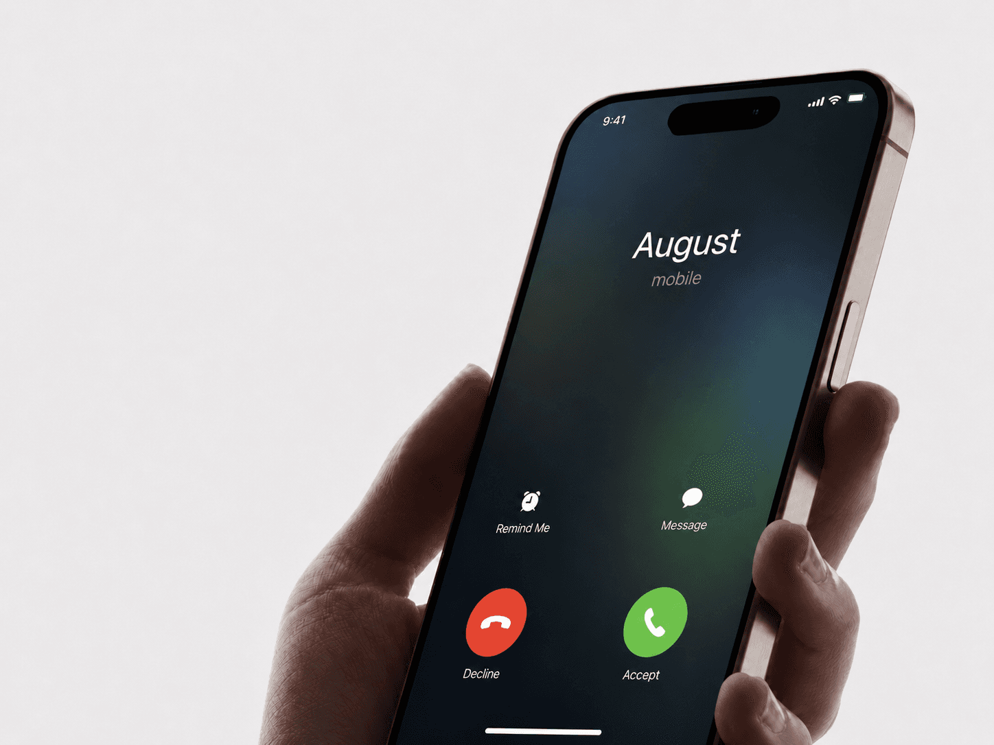 Incoming August AI phone call for urgent updates, daily briefings, and important business signals